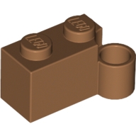 Lego kostka (kostička) 1x4 s pantem, tělová tmavší (6102967)